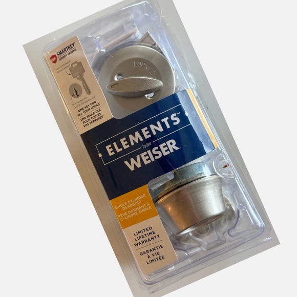 Weiser Elements SmartKey Deadbolt, Satin Nickel (New, Open Box, Never Installed) - Picture 4 of 6